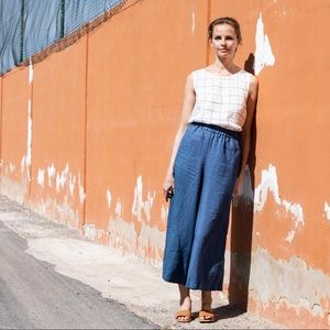 Not Perfect Linen Culottes “Lyon” in Denim (L)